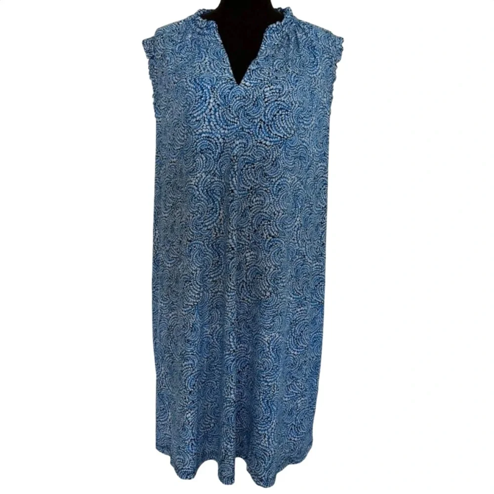 Michael Kors Grecian Blue Paisley Sleeveless Knee Length Shift Dress Size 3X NWT